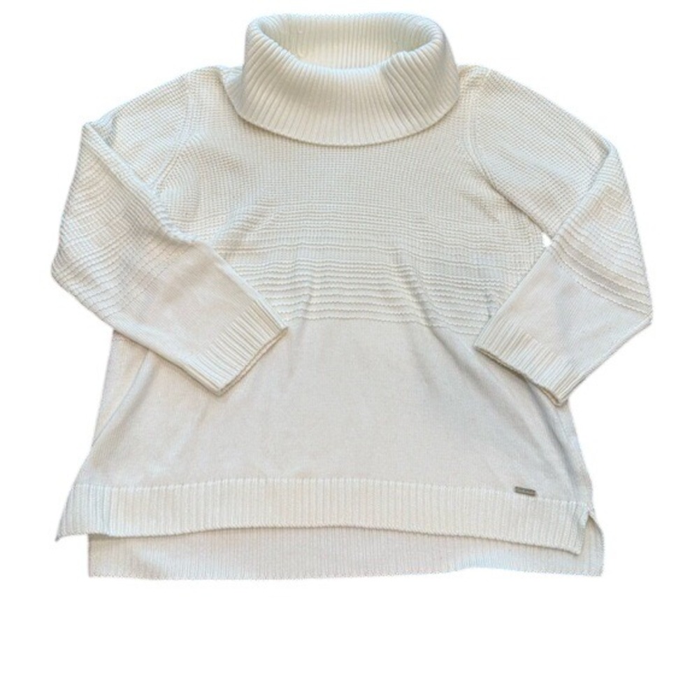 Calvin Klein ivory Cowl Neck Sweater knit soft XL light academia gilmorecore